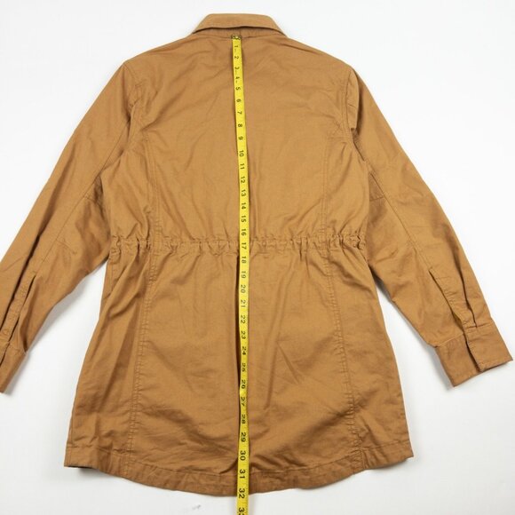 Pact Utility Field Jacket Womens Small Organic Cotton Pockets Cargo Orange Twill - Picture 8 of 11